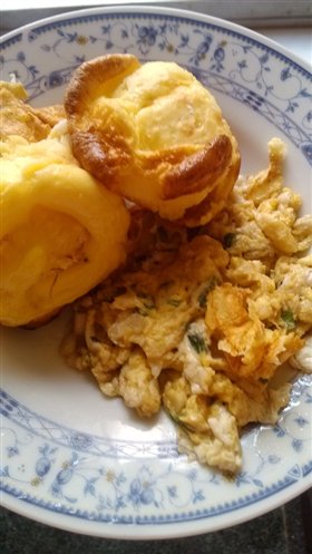 Yorkshire Pudding with Scrambled Eggs